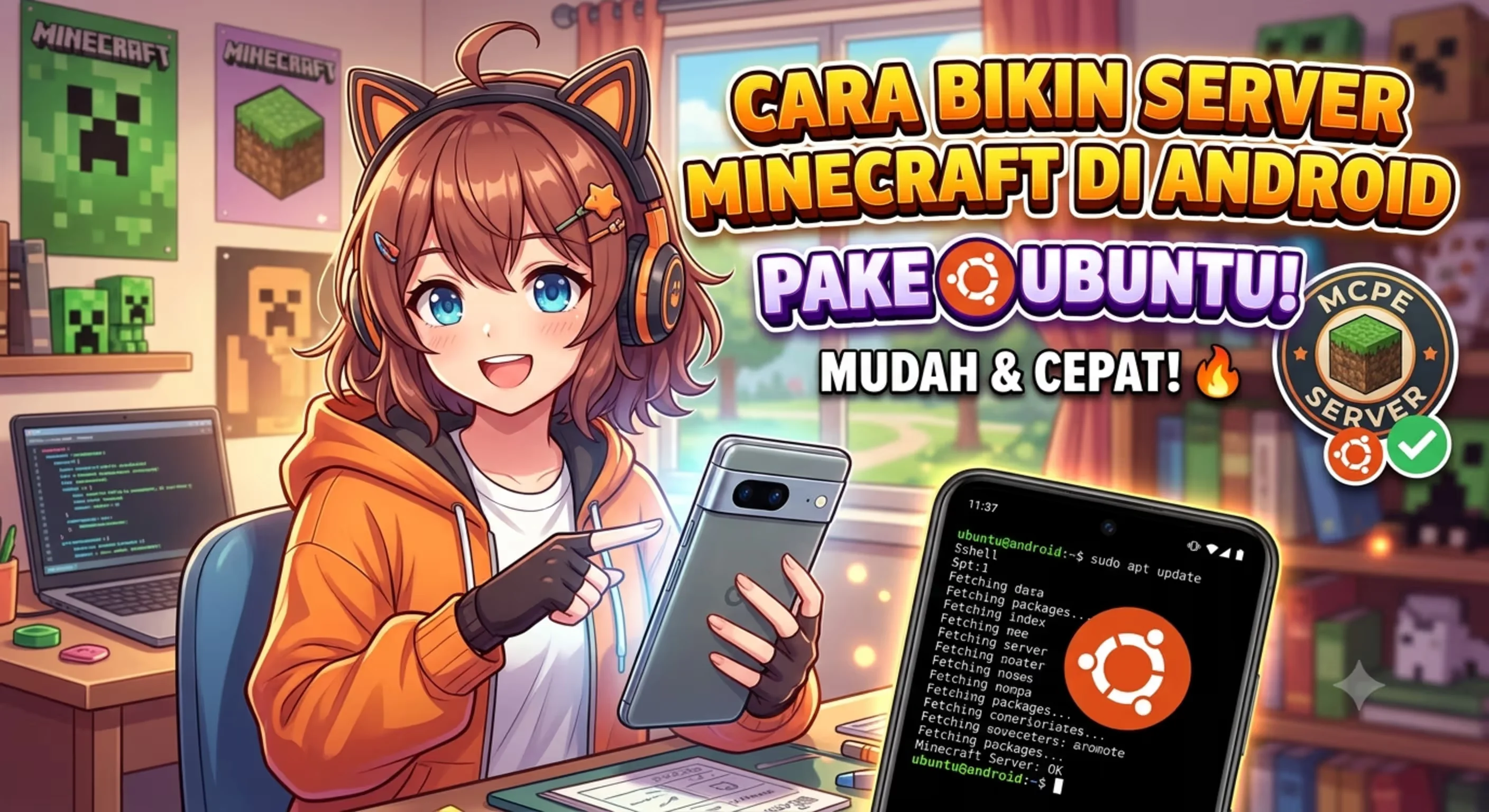 Cara Bikin Server Minecraft di Android Pake Ubuntu Tarball