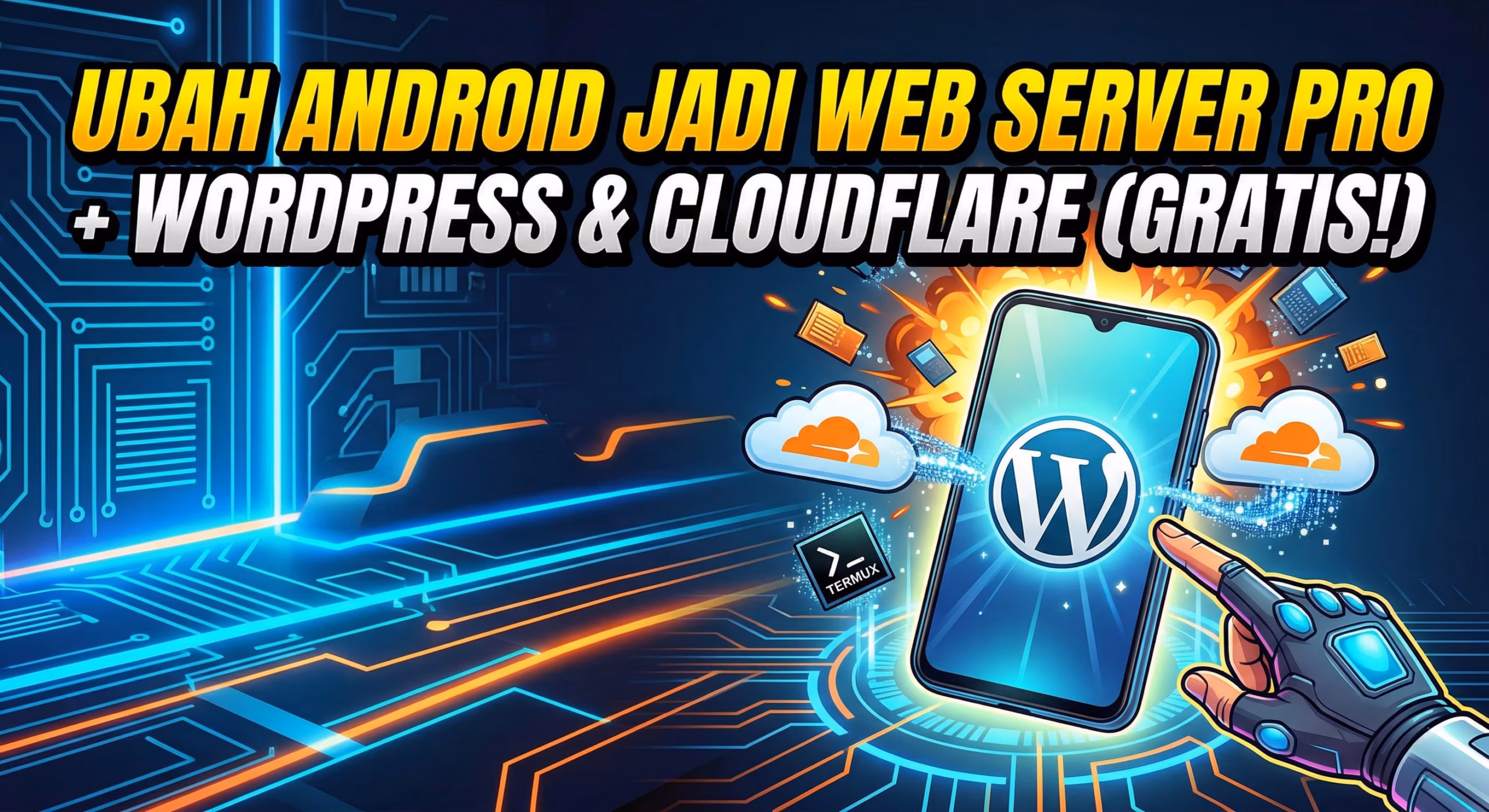 Cara Ubah Android Jadi Web Server Pro WordPress + Cloudflare