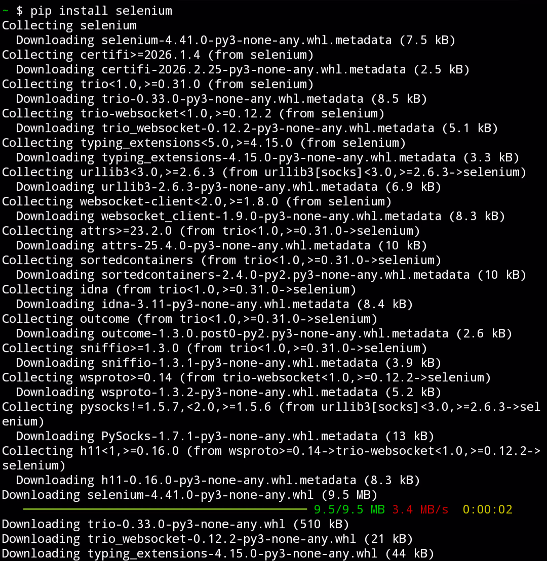 install selenium